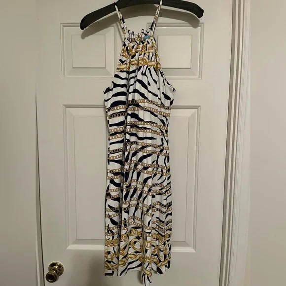 J. McLaughlin | Dresses | J Mclaughlin Gold Chain Printed Dress | Poshmark